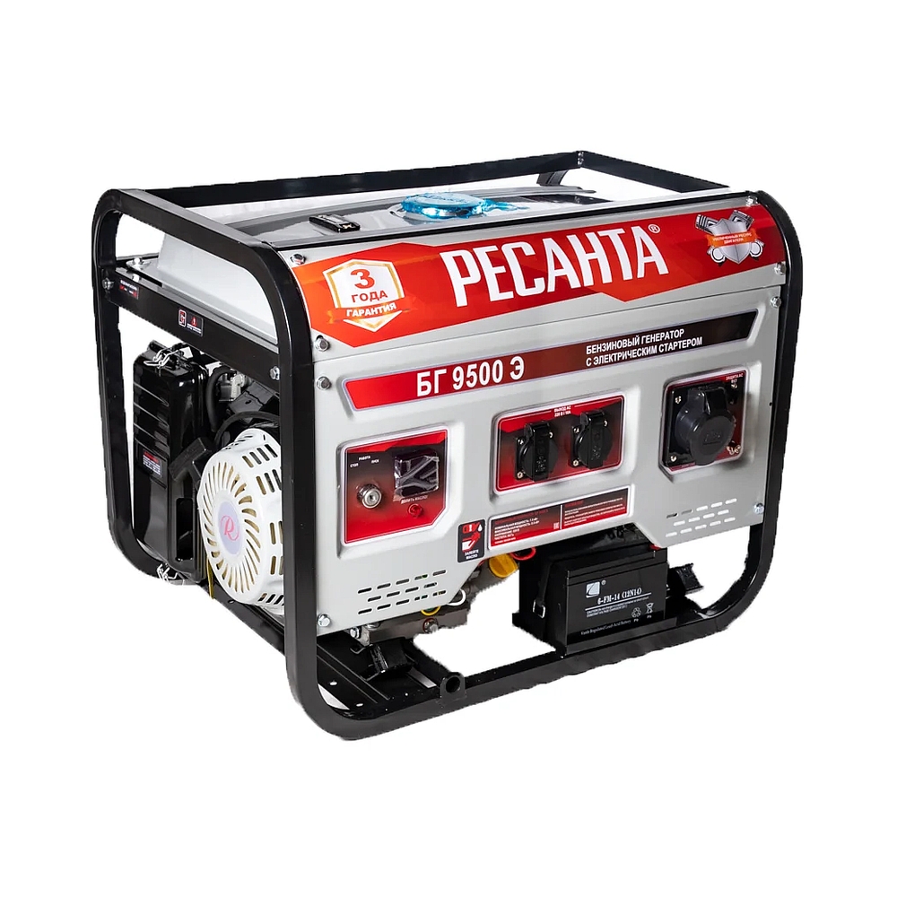 Электрогенератор бензиновый Ресанта БГ 9500 Э, 8 кВт, 75 дБ, 81.42 кг — KSKSHOP.RU