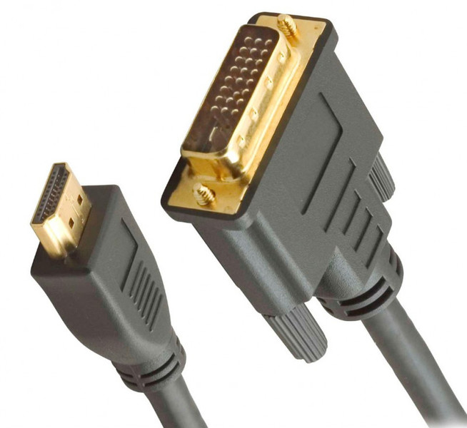 Кабель HDMI to DVI-D (19M -25M) 2м, TV-COM, 2 фильтра — KSKSHOP.RU