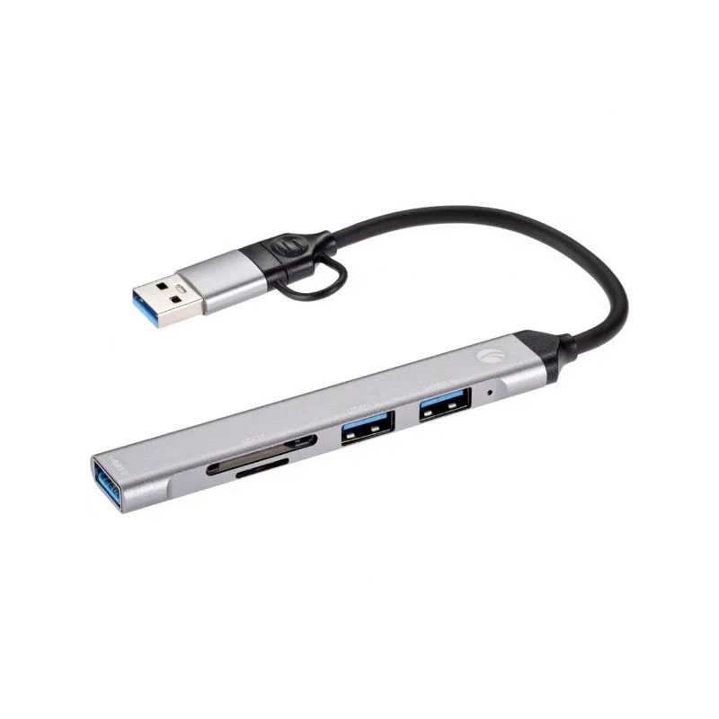 USB концентратор TypeC+adapter-->USB3.0+2USB2,0+SD+TF, VCOM — KSKSHOP.RU