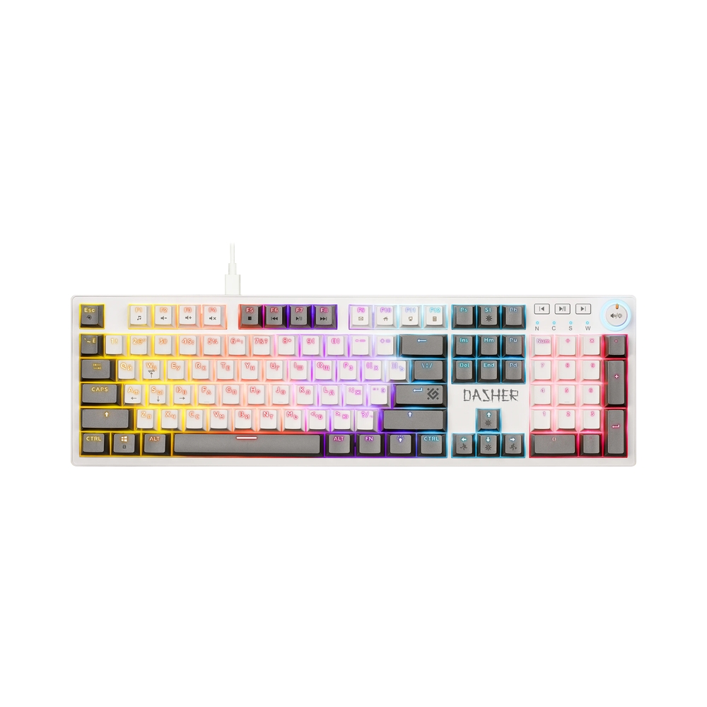 Клавиатура механическая Defender Dasher GK-472, белый/серебро — KSKSHOP.RU