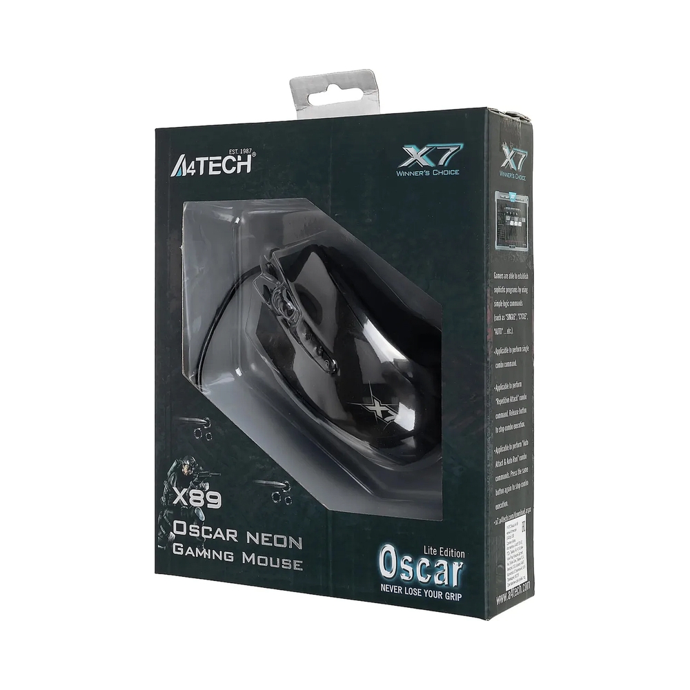 Мышь проводная A4Tech X89, черный — KSKSHOP.RU