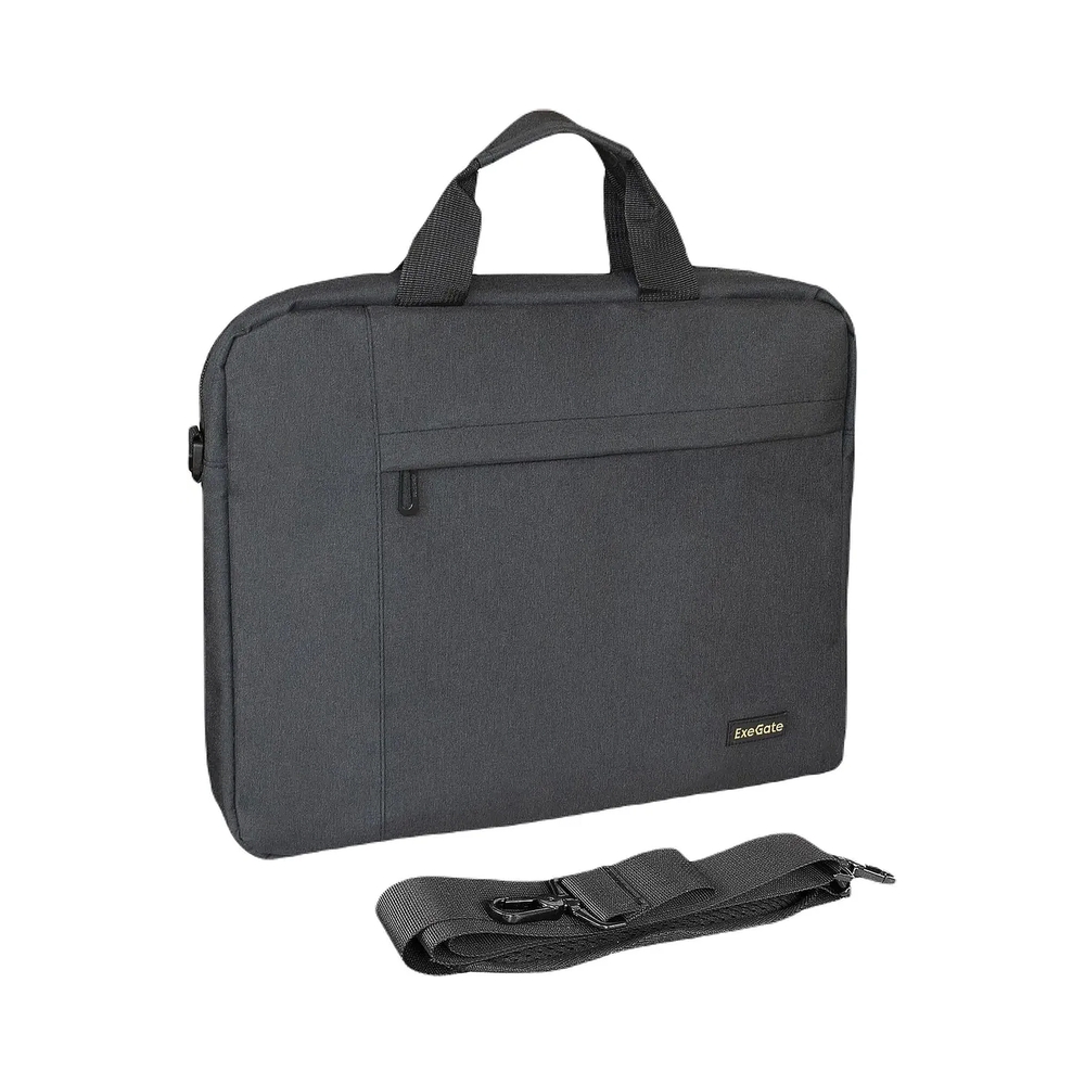 Сумка ExeGate Business ECC-215 Black, черная, полиэстер повышенной плотности 600D, 15.6" — KSKSHOP.RU