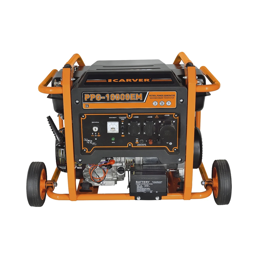Электрогенератор бензиновый Carver PPG-10000ЕM, 7.5 кВт, 80 дБ, 91 кг — KSKSHOP.RU