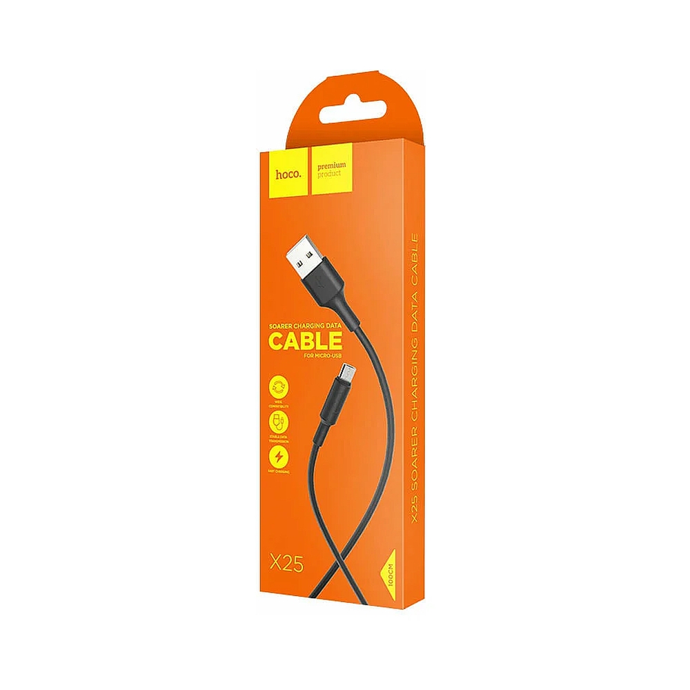 Кабель USB 2.0 hoco X25, AM/microBM, черный, 1м — KSKSHOP.RU