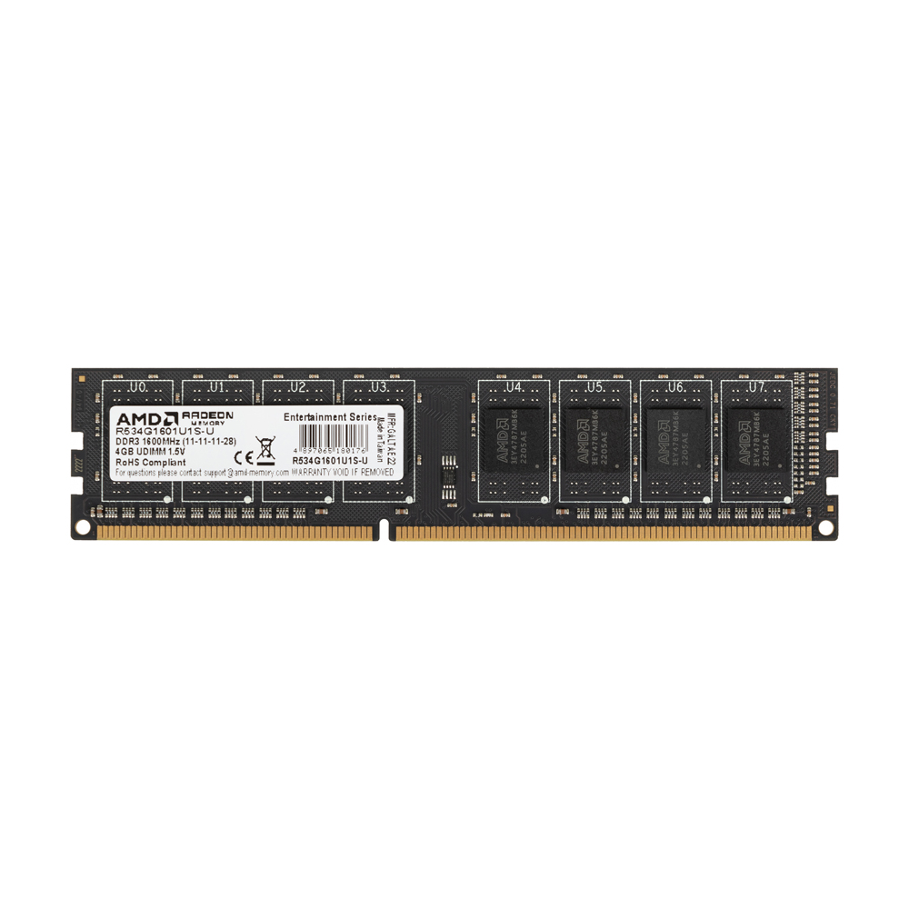 [Б/У] Оперативная память AMD Radeon R5 Entertainment Series 4GB DDR3 [R534G1601U1S-U] — KSKSHOP.RU