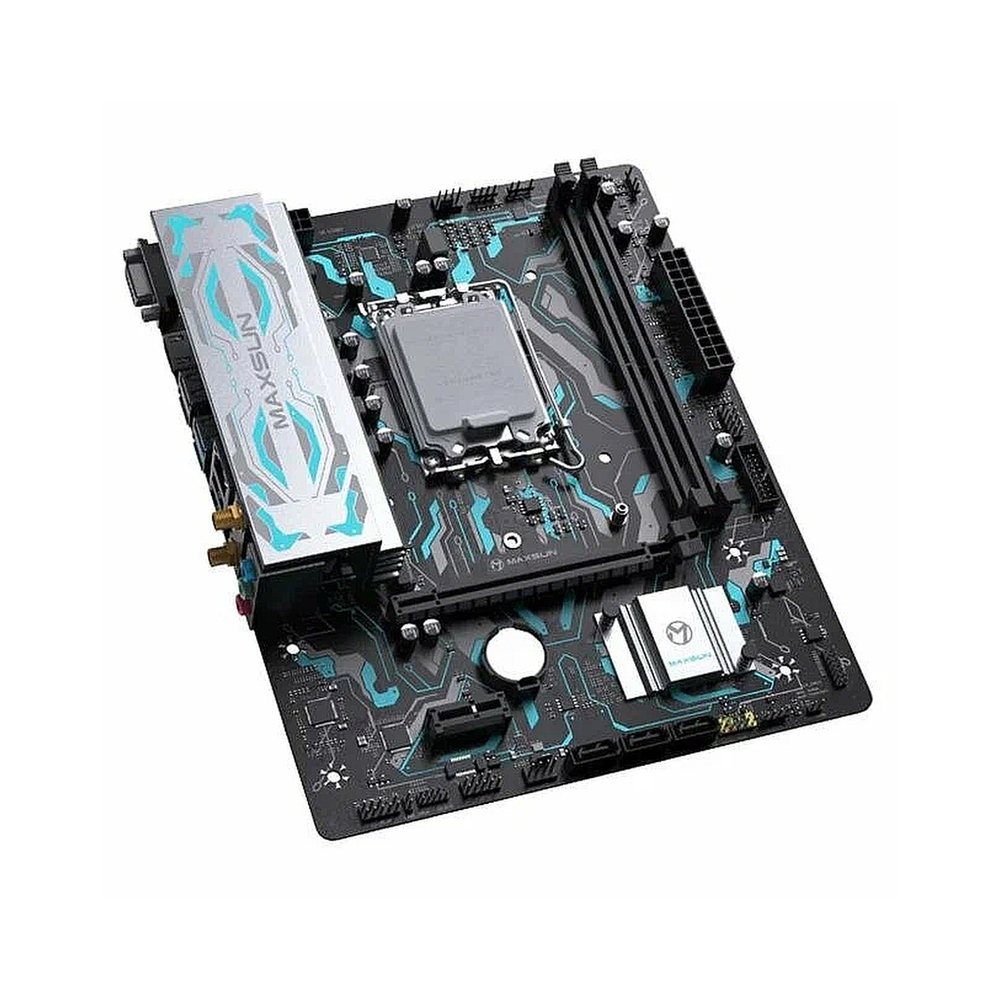 Материнская плата Maxsun MS-B760M GAMING WIFI GANK V2 (Socket 1700, mATX, 2*DDR5, HDMI+DP, 3*SATA3, 1*M.2, 1xPCI-E x16 /1xPCI-E x4, 4*USB 2.0, 2*USB 3.2 GEN 2, LAN 1*1G,  Bluetooth,  Wi-Fi 802.11ax, RTL) — KSKSHOP.RU