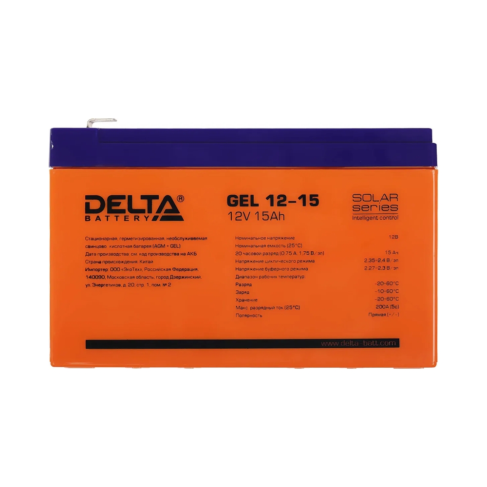 Аккумуляторная батарея Delta GEL 12-15 (12V / 15Ah) — KSKSHOP.RU