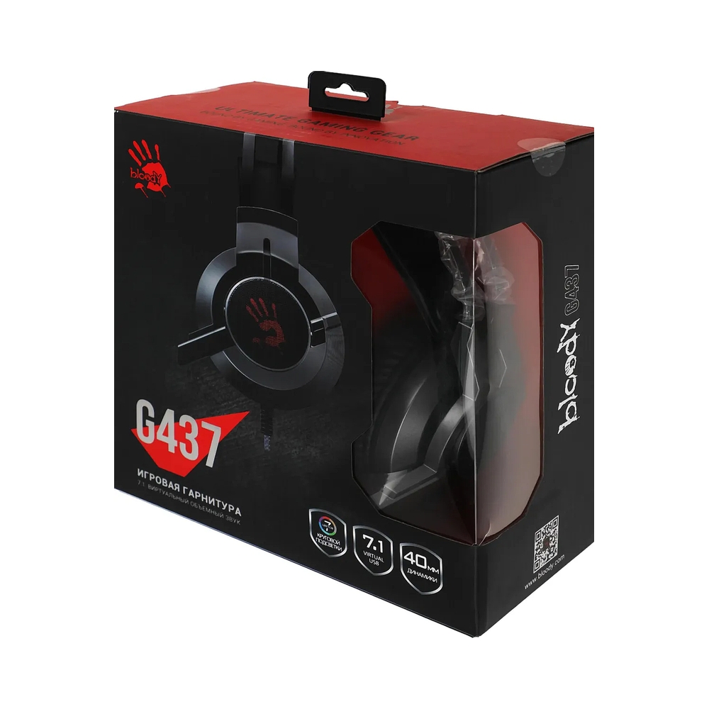 картинка Наушники с микрофоном A4Tech Bloody G437 черный 1.8м от магазина Одежда+