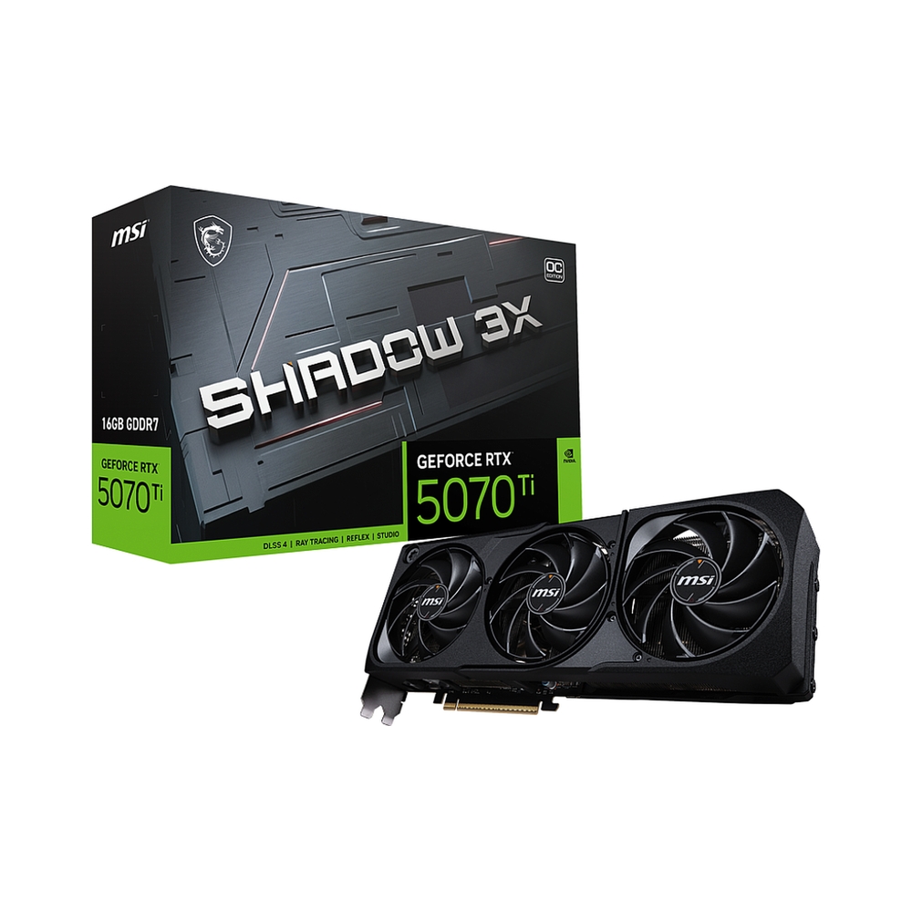 Видеокарта MSI GeForce RTX 5070 Ti SHADOW 3X OC [RTX 5070 Ti 16G SHADOW 3X OC] — KSKSHOP.RU