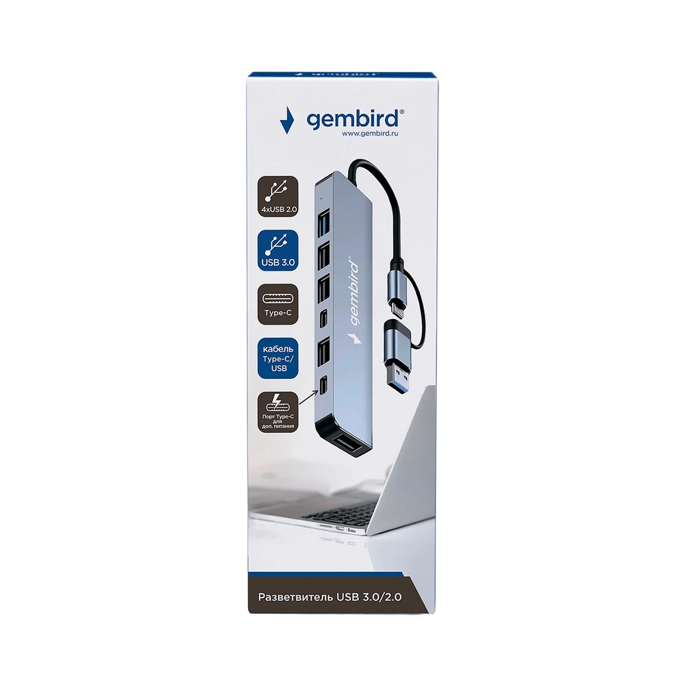 Разветвитель Gembird UHB-C445 USB3.0/2.0 — KSKSHOP.RU