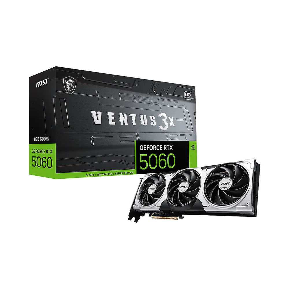 Видеокарта MSI GeForce RTX 5060 VENTUS 3X OC [RTX 5060 8G VENTUS 3X OC] — KSKSHOP.RU