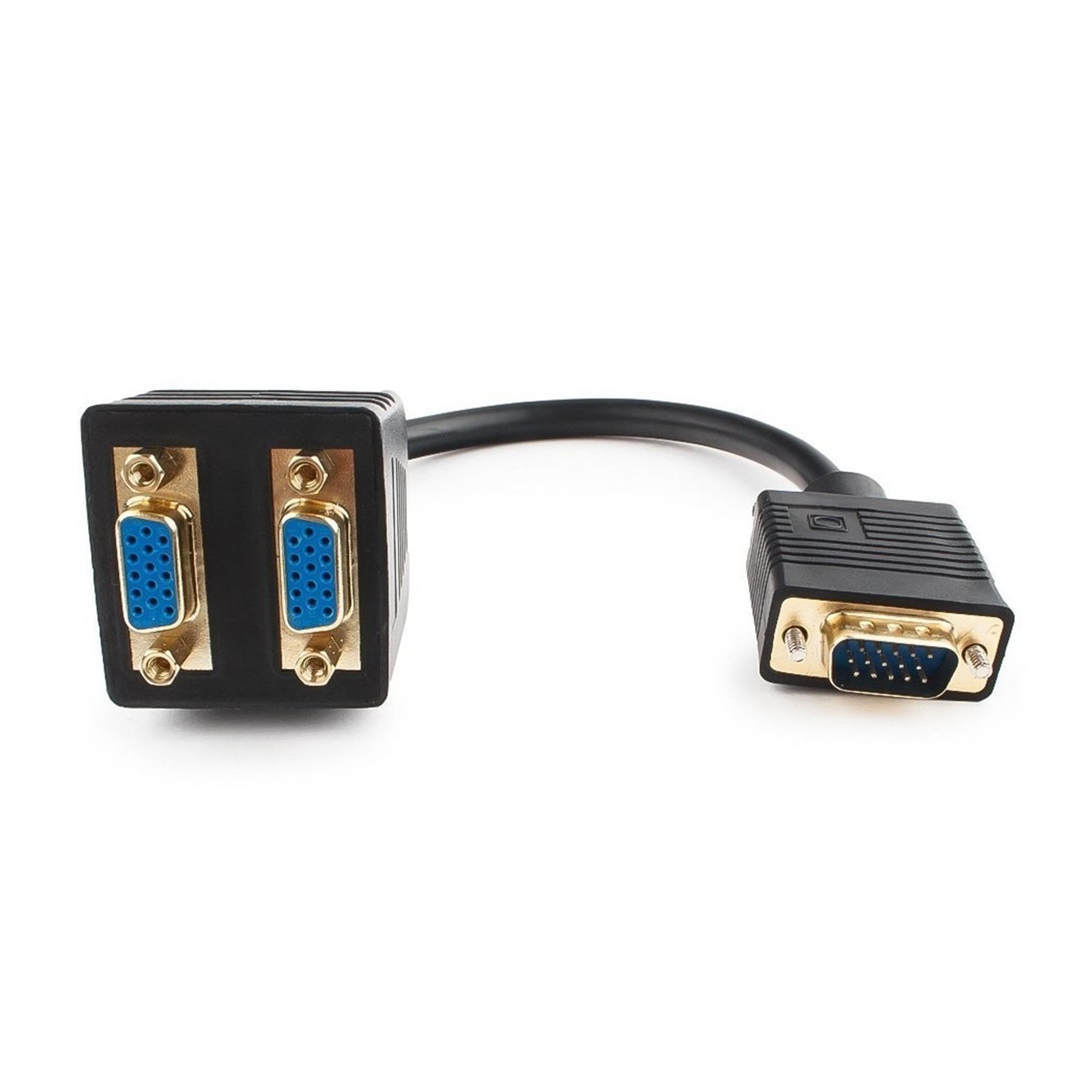 Разветвитель VGA Cablexpert CC-VGAX2-20CM, HD15M/2x15F, 1 PC - 2 монитора — KSKSHOP.RU