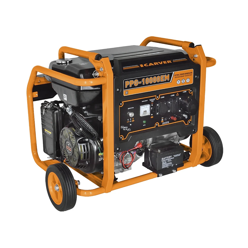 Электрогенератор бензиновый Carver PPG-10000ЕM, 7.5 кВт, 80 дБ, 91 кг — KSKSHOP.RU