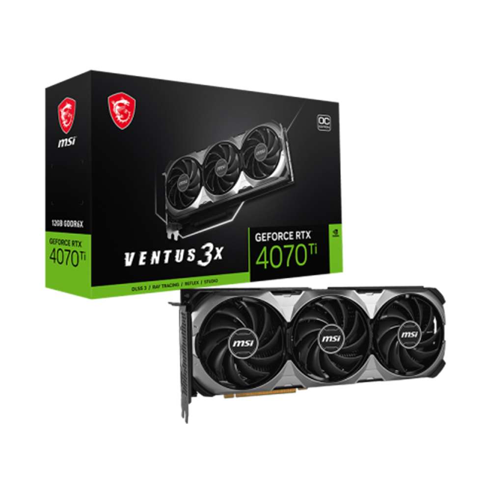 Видеокарта MSI GeForce RTX 4070 Ti VENTUS 3X E1 OC [GeForce RTX 4070 Ti VENTUS 3X E1 12G OC] — KSKSHOP.RU