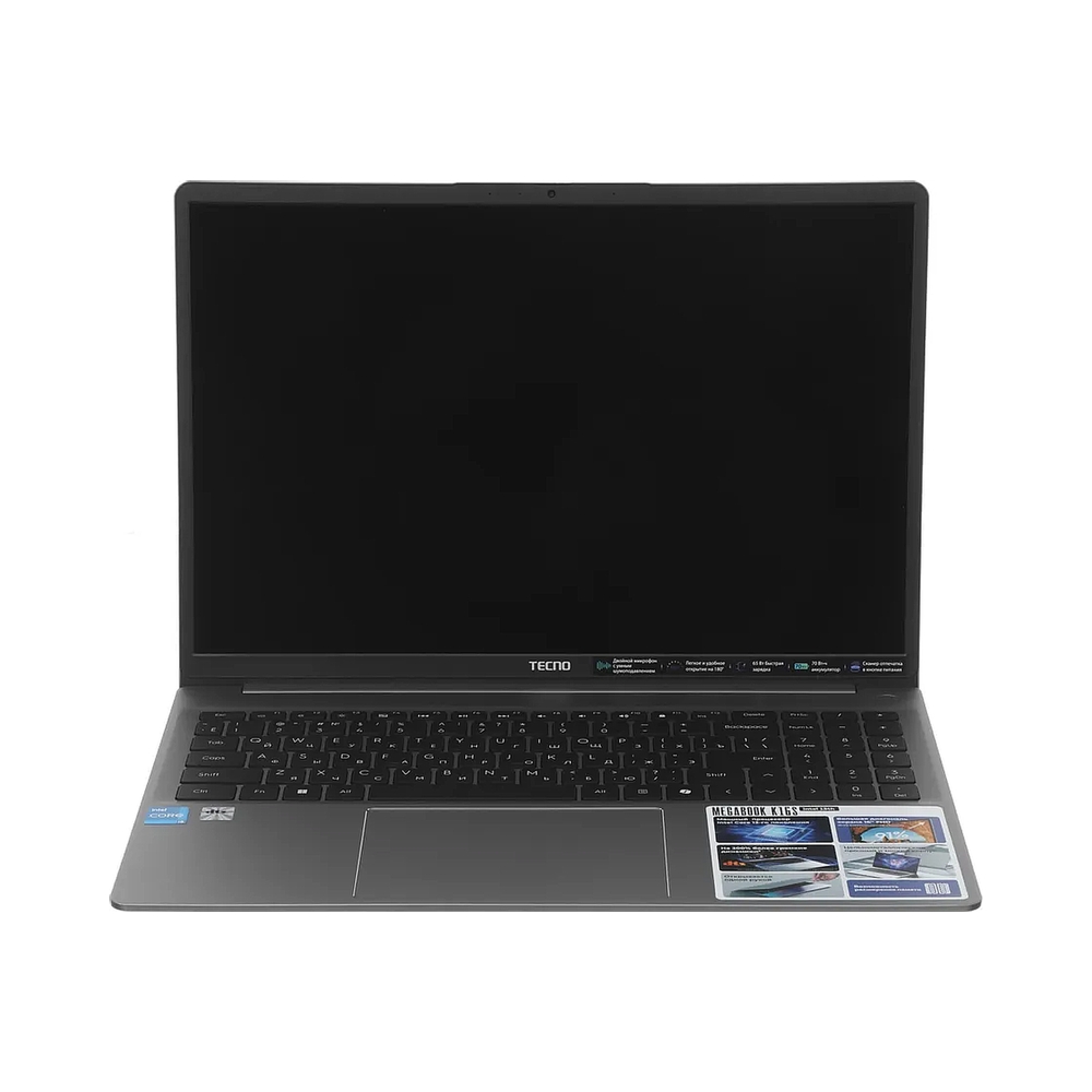 Ноутбук Tecno MegaBook K16SAA Core i5 13420H 8Gb SSD512Gb Intel UHD Graphics 16" IPS WUXGA (1920x1200) Windows 11 Home grey WiFi BT Cam 6060mAh (71005000618) — KSKSHOP.RU