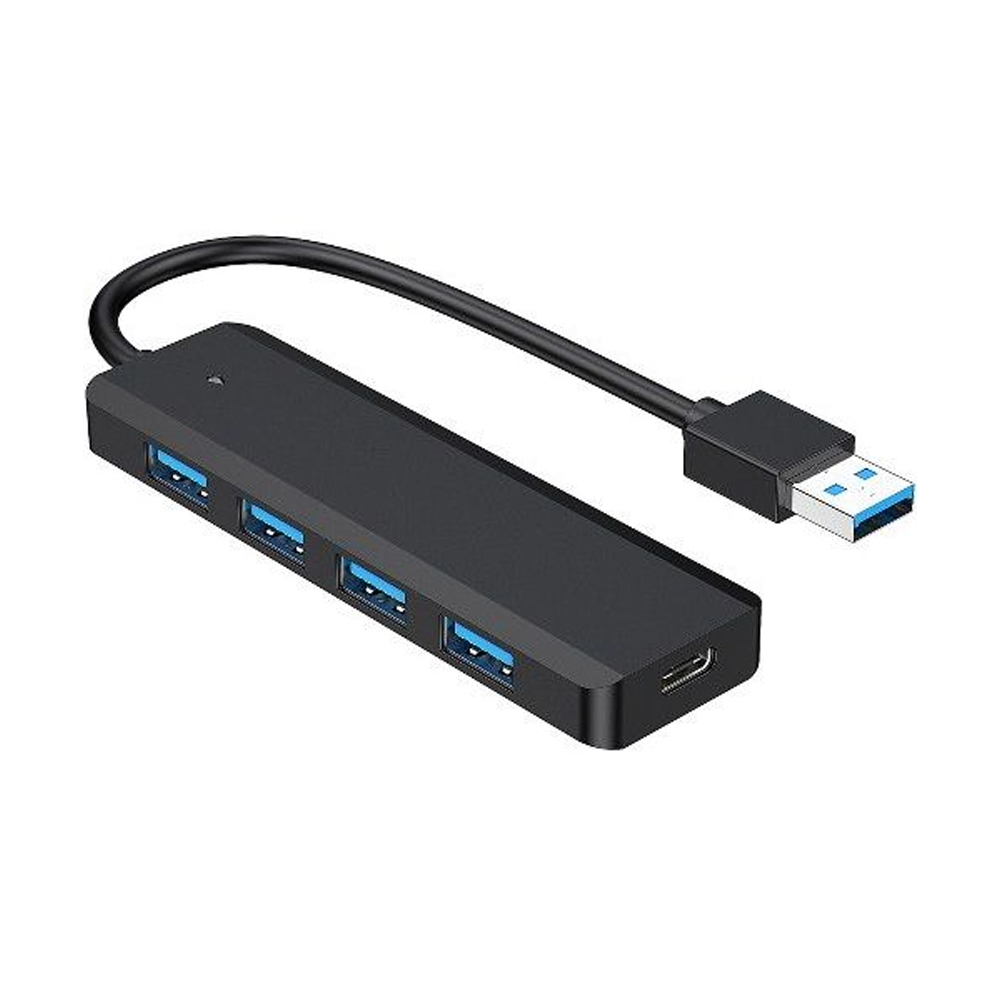 картинка USB-HUB Gembird UHB-C414, 4 порта, кабель 19см, с доп питанием (Type-C) от магазина Одежда+