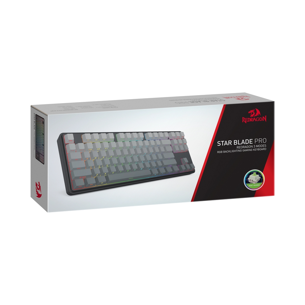 Клавиатура беспроводная Redragon Star Blade Pro, серый/черный — KSKSHOP.RU