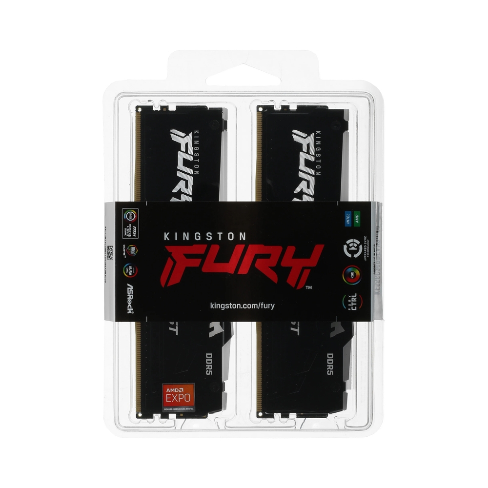 Оперативная память Kingston FURY Beast Black RGB [KF556C36BBEAK2-32] 32GB KIT D5 — KSKSHOP.RU