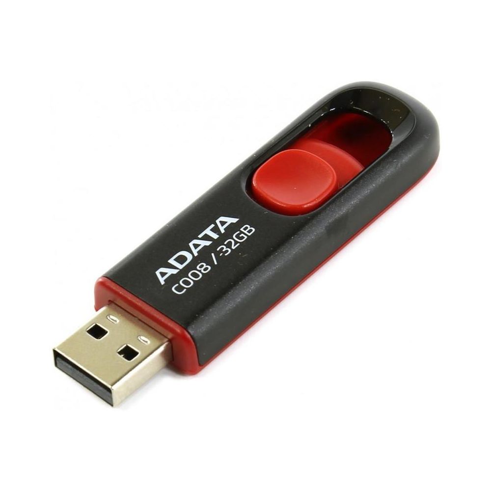 Флеш Диск ADATA Flash Drive 32Gb С008 AC008-32G-RKD {USB2.0, Black-Red} — KSKSHOP.RU