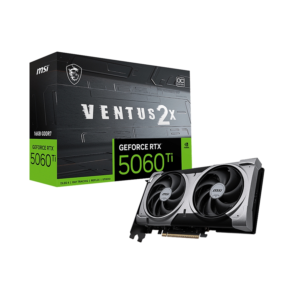 Видеокарта MSI GeForce RTX 5060 Ti VENTUS 2X OC PLUS [RTX 5060 Ti 16G VENTUS 2X OC PLUS] — KSKSHOP.RU