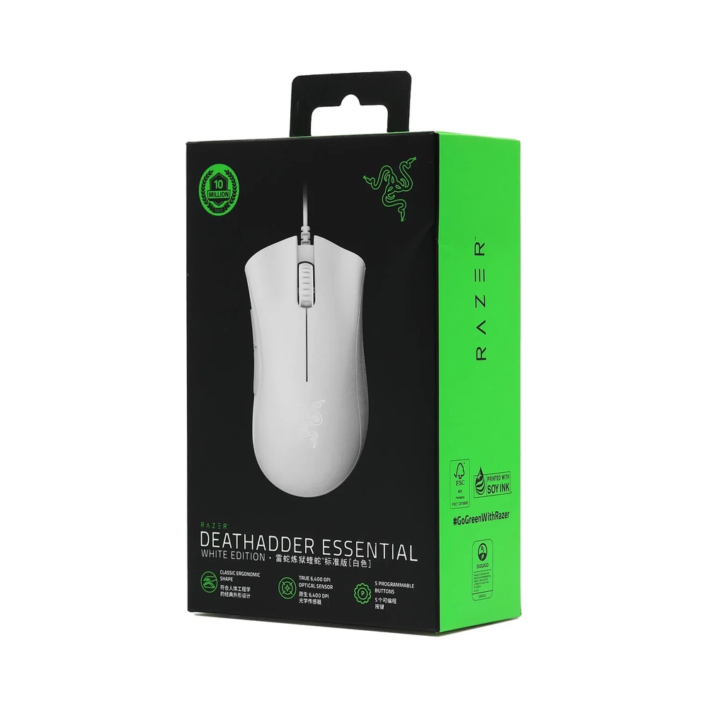 Мышь проводная Razer DeathAdder Essential белый — KSKSHOP.RU