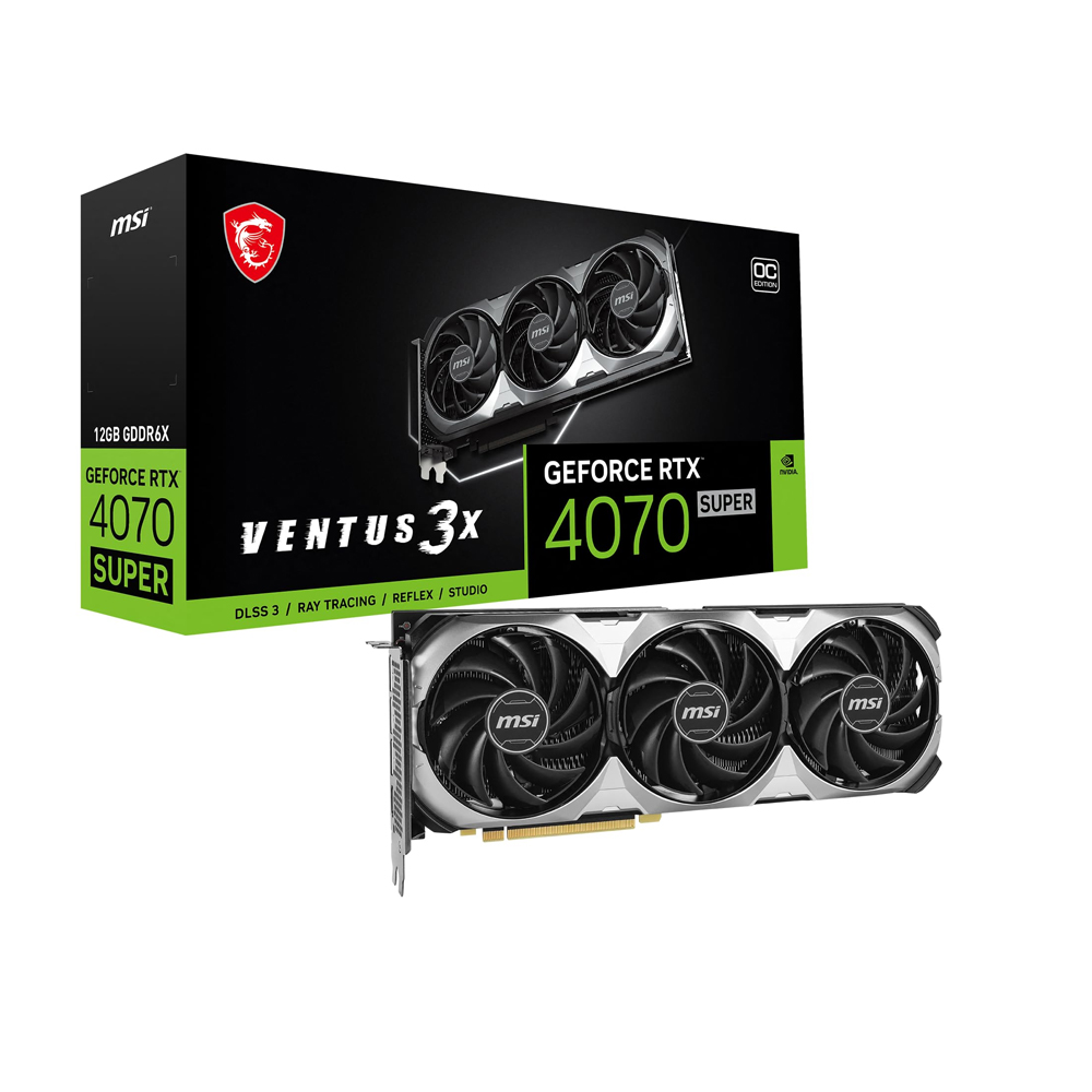Видеокарта MSI GeForce RTX 4070 12GB SUPER VENTUS 3X OC [GeForce RTX 4070 SUPER 12G VENTUS 3X OC] — KSKSHOP.RU