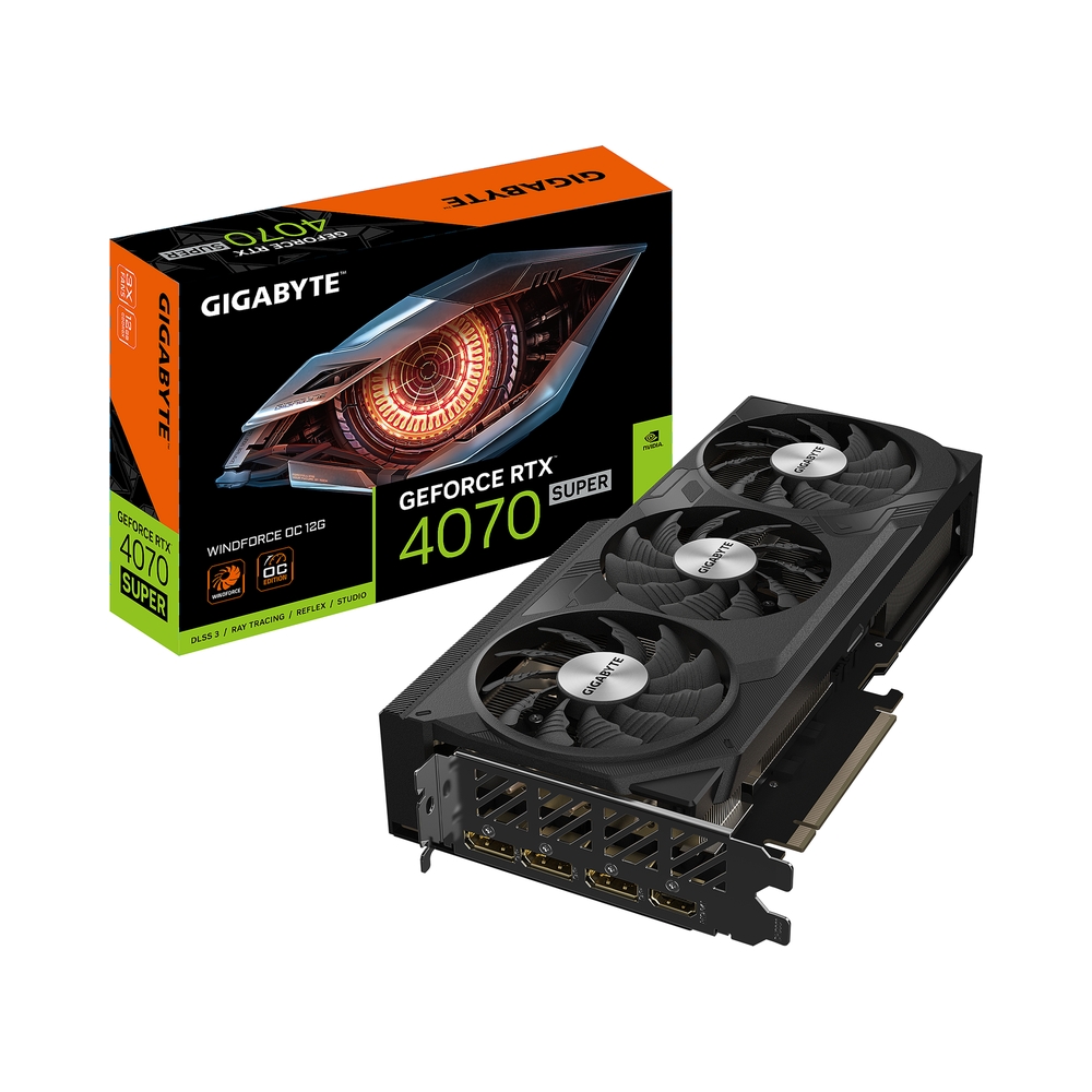Видеокарта GIGABYTE GeForce RTX 4070 SUPER WINDFORCE OC [GV-N407SWF3OC-12GD] — KSKSHOP.RU