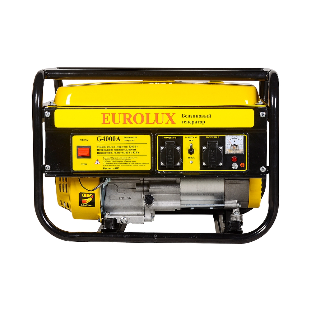Электрогенератор бензиновый Eurolux G4000A, 3.3 кВт, 68 дБ, 39 кг — KSKSHOP.RU