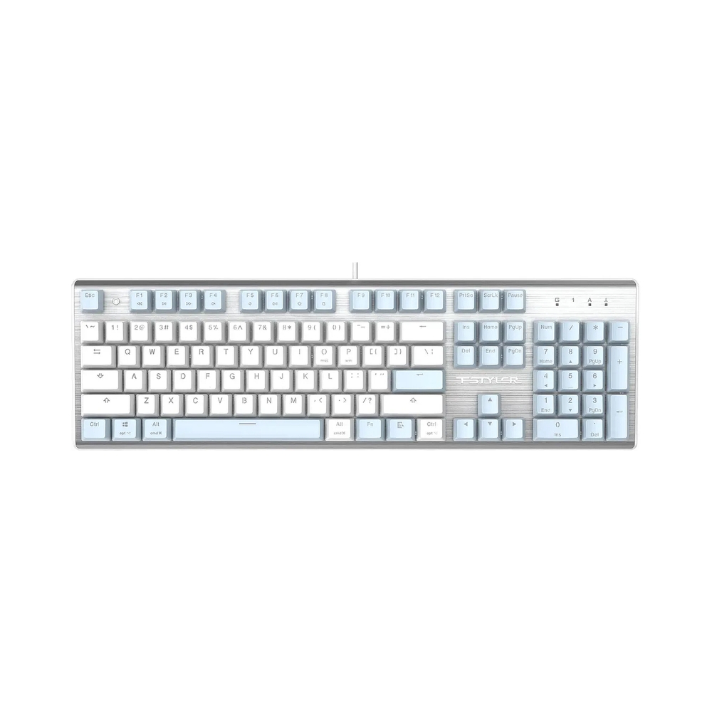 Клавиатура механическая A4Tech Fstyler FS100 Neon, синий/белый — KSKSHOP.RU