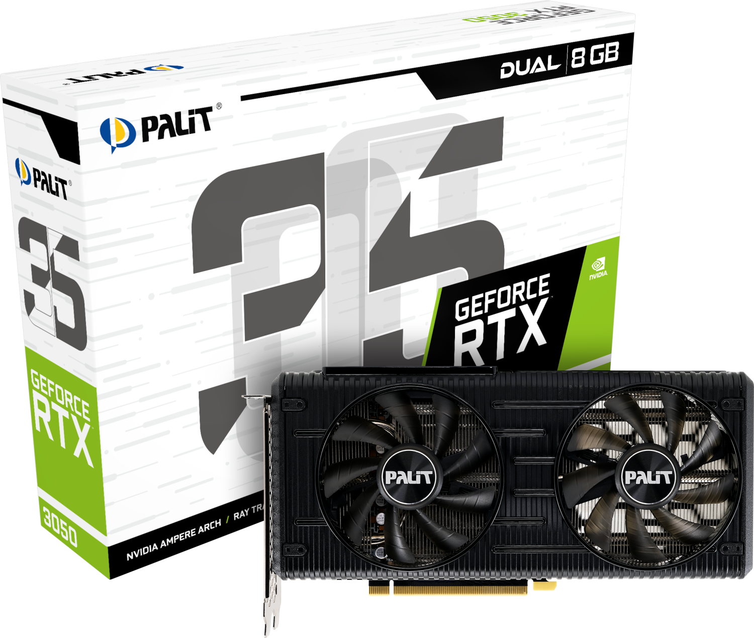 Видеокарта Palit GeForce RTX 3050 Dual OC [NE63050T19P1-190AD] — KSKSHOP.RU