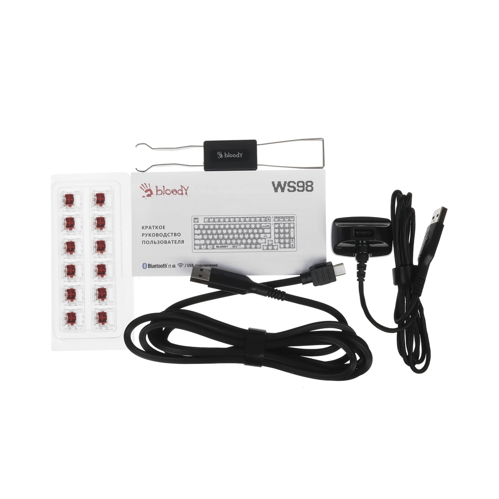 Клавиатура беспроводная A4Tech Bloody WS98, черный/серый — KSKSHOP.RU