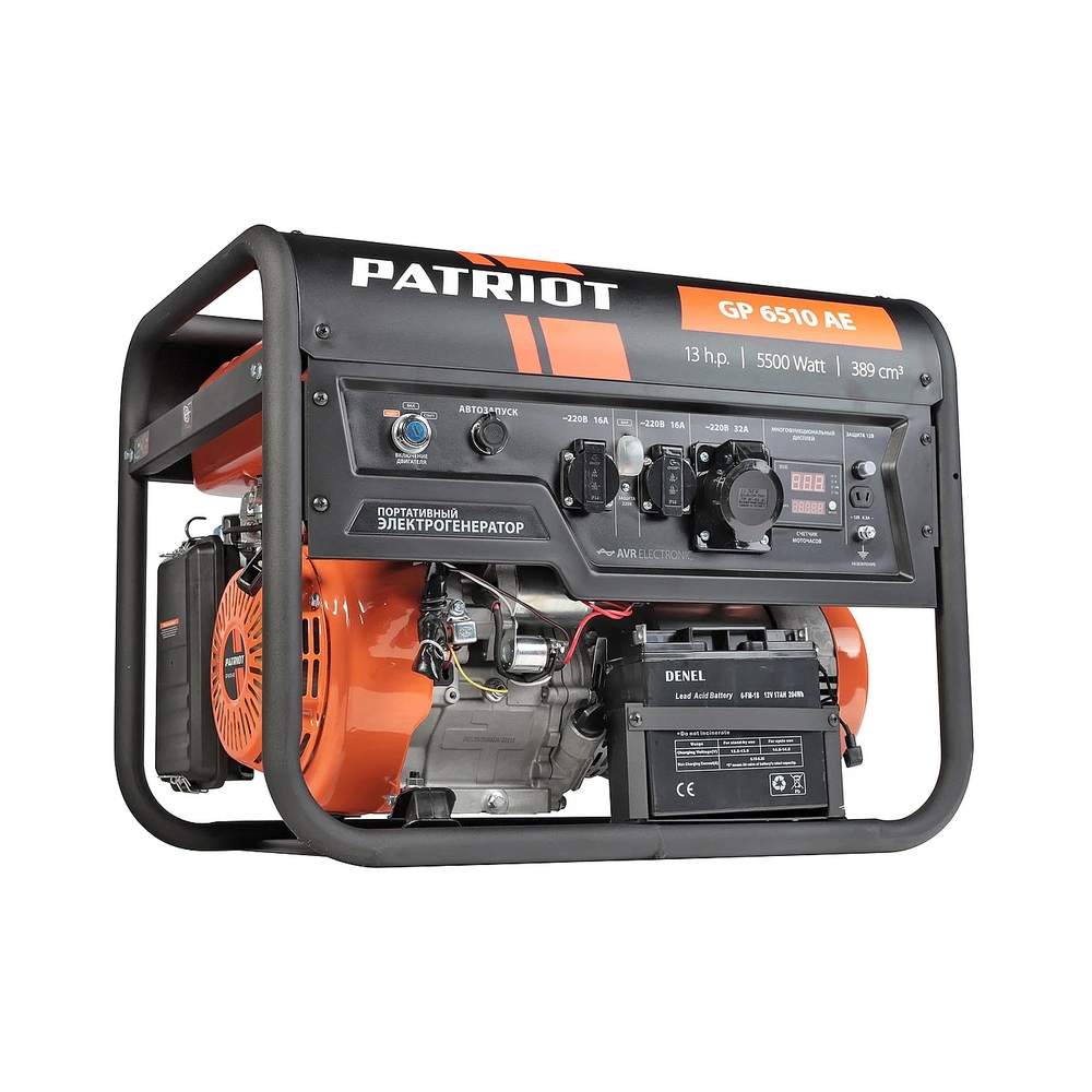 Электрогенератор бензиновый Patriot GP 6510AE, 5.5 кВт, 78 дБ, 80 кг — KSKSHOP.RU