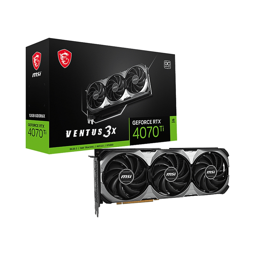 Видеокарта MSI GeForce RTX 4070 Ti VENTUS 3X E1 OC [GeForce RTX 4070 Ti VENTUS 3X E1 12G OC] — KSKSHOP.RU