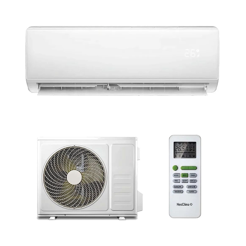 картинка Кондиционер сплит-система настенного типа Neoclima Pro-Health NS/NU-HAP07T32 7000 BTU, 22 м², 27/38 дБ, охлаждение, обогрев, осушение, белый от магазина Одежда+