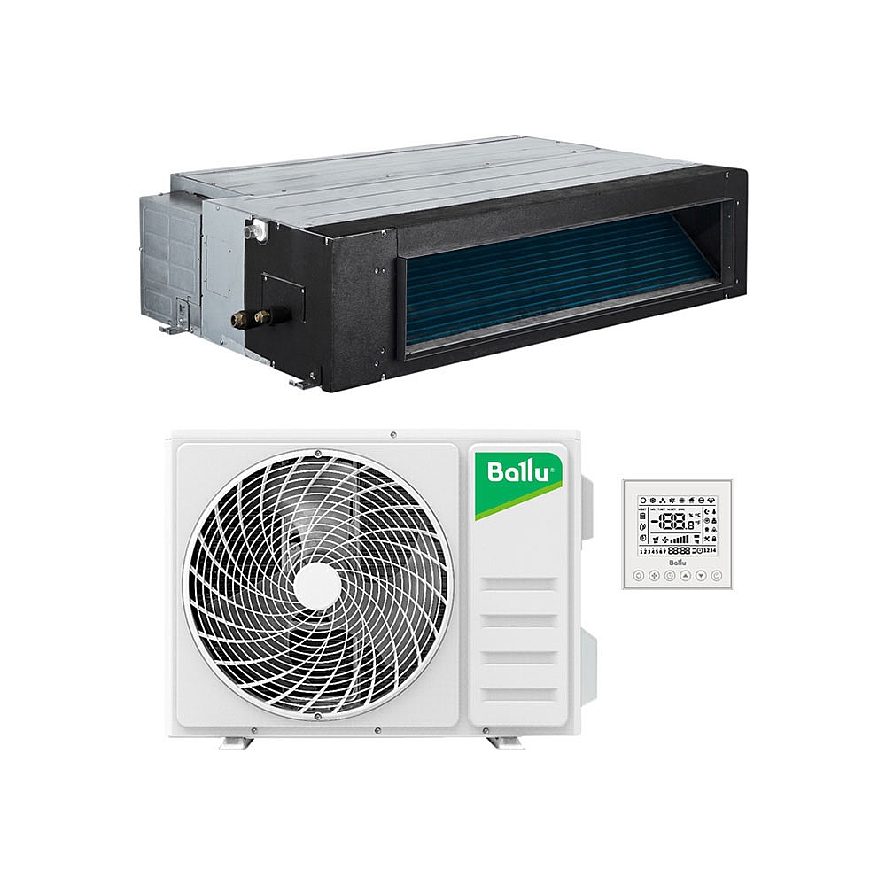 Сплит-система канального типа Ballu BLCI D-18HN1 24Y инвертор, 18000 BTU, 52 м², 35 дБ, охлаждение, обогрев, осушение, серый — KSKSHOP.RU