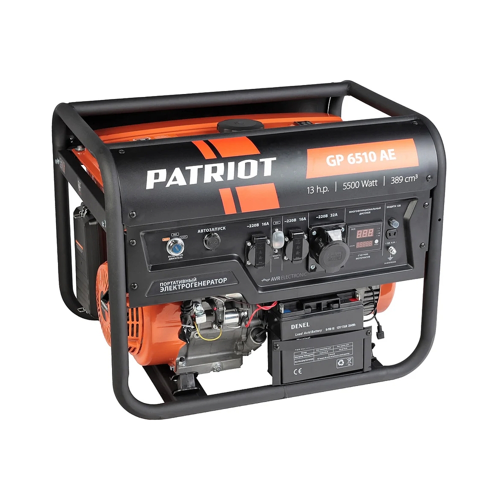 Электрогенератор бензиновый Patriot GP 6510AE, 5.5 кВт, 78 дБ, 80 кг — KSKSHOP.RU