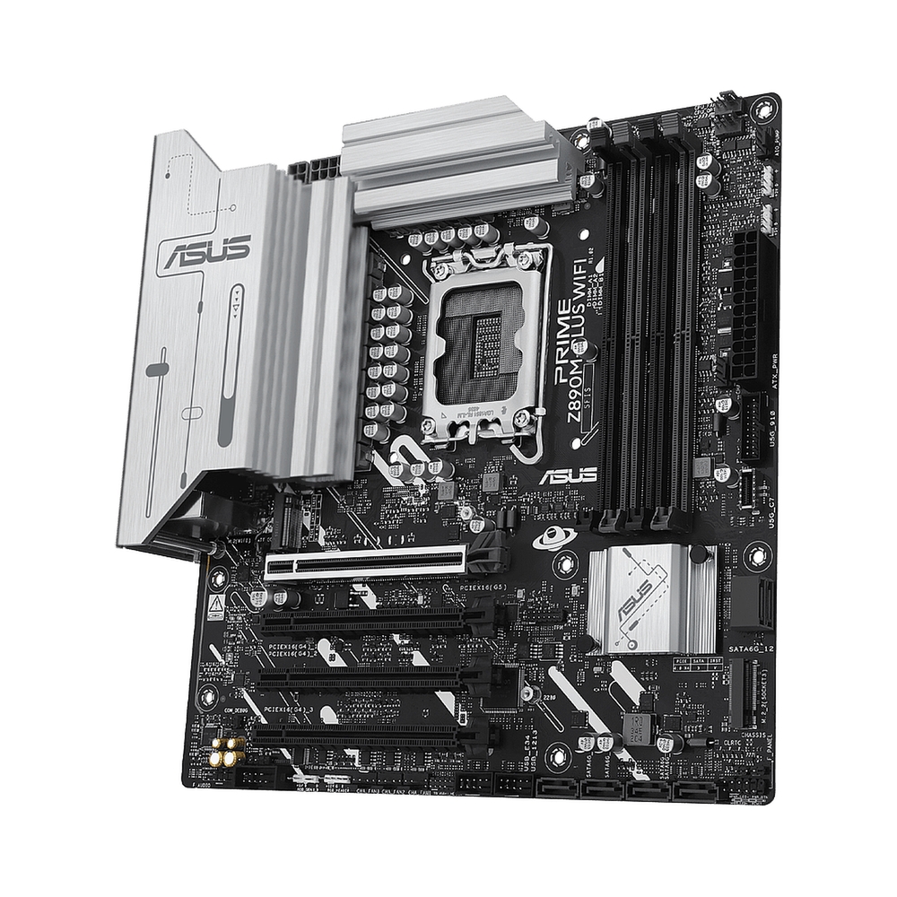 Материнская плата ASUS PRIME Z890M-PLUS WIFI, LGA1851, Z890, 4*DDR5, 6*SATA, 3*M.2, 5*USB 3.2, 4*USB 2.0, Type-C, 3*PCIx16, HDMI+DP, mATX — KSKSHOP.RU