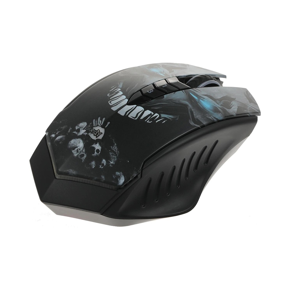 Мышь беспроводная A4Tech Bloody R80 Plus Skull, чёрный/рисунок — KSKSHOP.RU