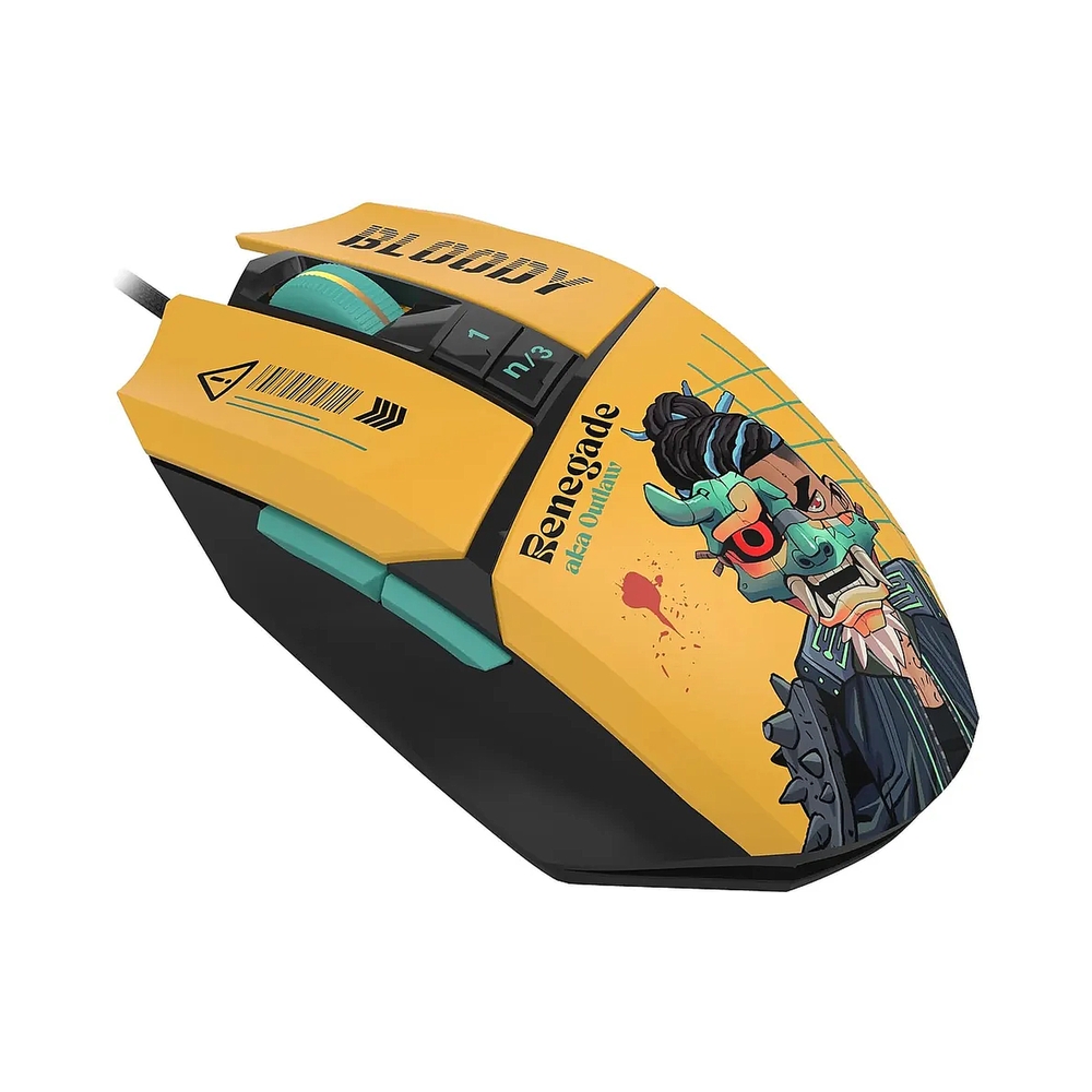 Мышь проводная A4Tech Bloody W63 Max Renegade, желтый — KSKSHOP.RU