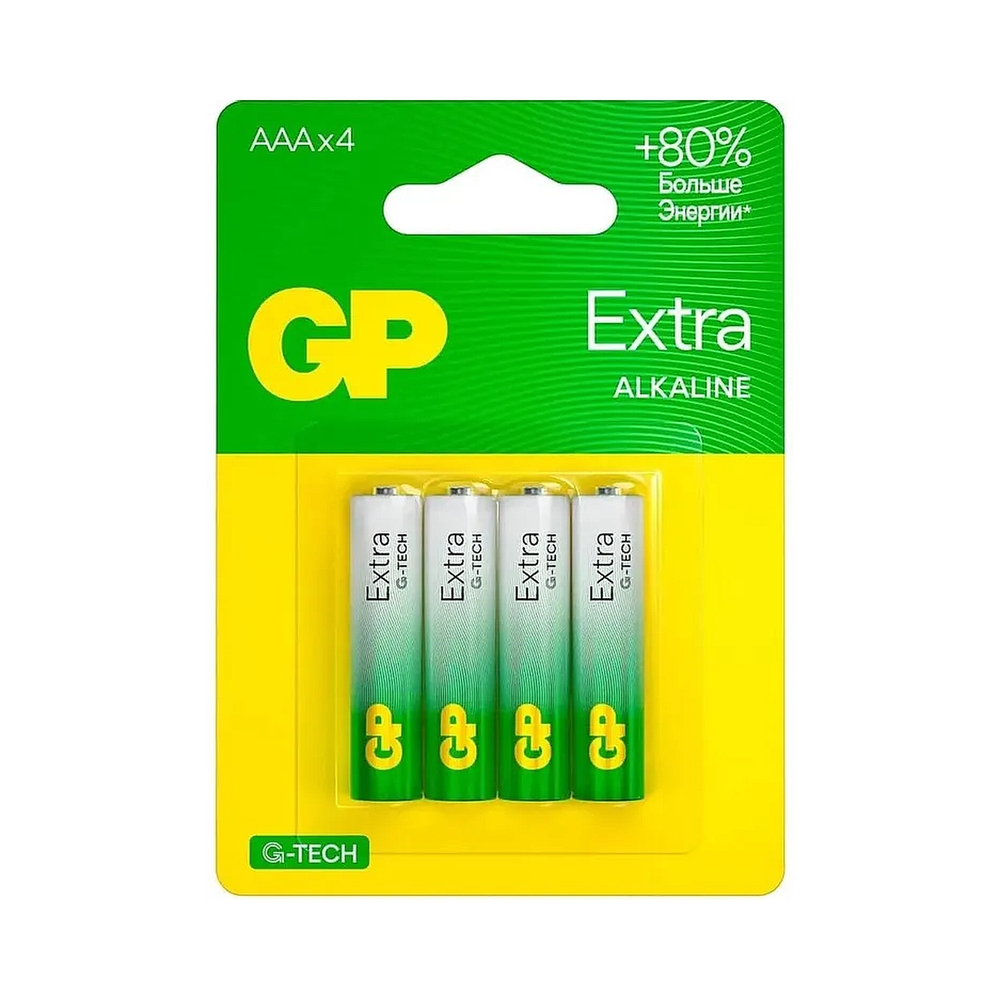 Батарея GP Extra Alkaline 24AXA21-2CRSBC4 AAA (4шт) блистер — KSKSHOP.RU