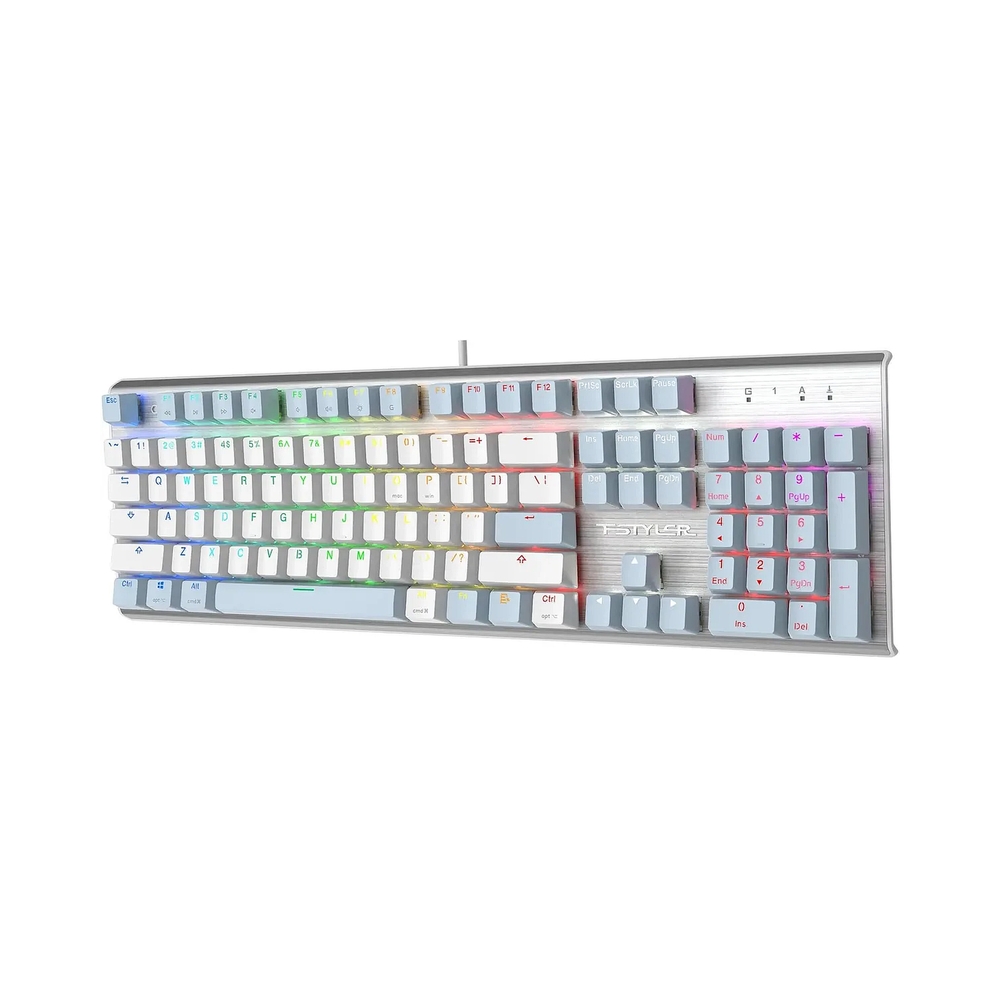 Клавиатура механическая A4Tech Fstyler FS100 Neon, синий/белый — KSKSHOP.RU