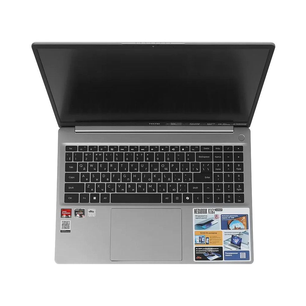 Ноутбук Tecno MegaBook K16SDA Ryzen 5 7430U 8Gb SSD512Gb AMD Radeon Graphics 16" IPS WUXGA (1920x1200) Windows 11 Home grey WiFi BT Cam 6060mAh (71005000523) — KSKSHOP.RU