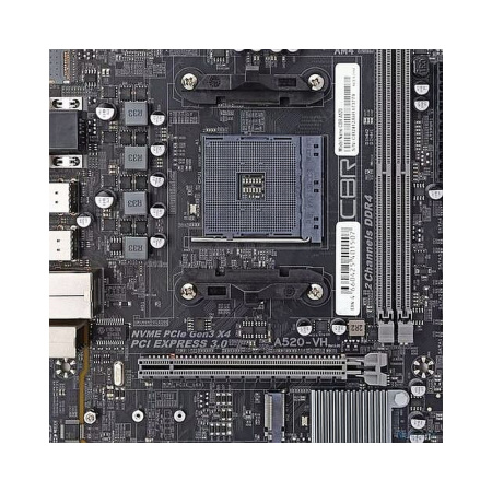 Материнская плата CBR A520, AM4, AMD A520, 2xDDR4, 4xSATA, 1xM.2, 1xPCIe x16, 1xPCIe x1, 1xVGA, 1xHDMI, 1x1Gb LAN, 2xUSB 2.0, 4xUSB 3.0, 5.1, mATX
