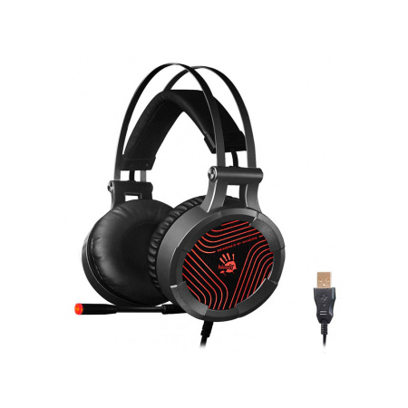 Наушники с микрофоном A4Tech G530 черный/серый 1.8м