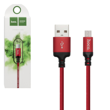 Кабель USB 2.0 hoco X14, AM/Type-C M, черно-красный, 1м
