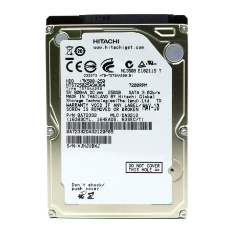 [Б/У] Жесткий диск 2,5 HITACHI 250GB 7200RPM (для ноутбука)