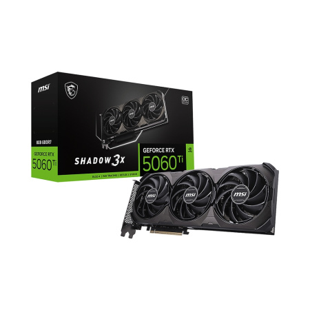 Видеокарта MSI GeForce RTX 5060 Ti SHADOW 3X OC CLASSIC [RTX 5060 Ti 8G SHADOW 3X OC CLASSIC]