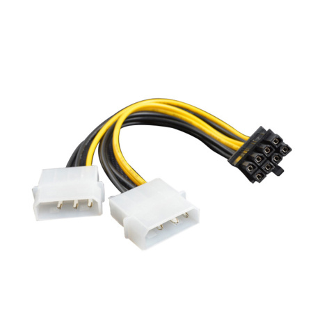 Переходник питания GPU Molex x2 to 8 pin PCI-E 20см