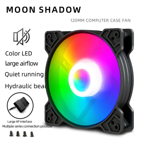 Кулер 120mm RGB CoolMoon BLACK MOON SHADOW