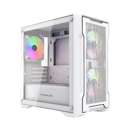 Корпус Powercase Mistral Micro X3W ARGB, белый